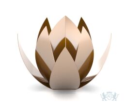 Moderne RVS urn 'lotus' - Koperkleurig