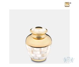 Mother of Pearl Keepsake Urn Pol Gold