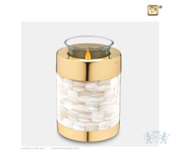 Mother of Pearl Tealight Urn Pol Gold