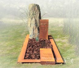 Natuurlijk cortenstaal grafmonument