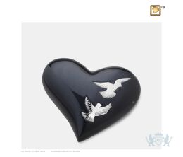 Nirvana Adieu Heart Keepsake Urn Midnight and Pol Silver