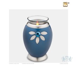 Nirvana Azure Tealight Urn Blue and Bru Pewter w/Swarovski® 