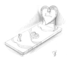 Ontwerp hartvorm grafsteen