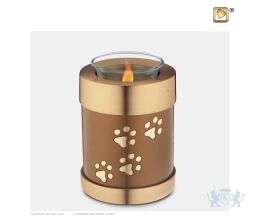 Pet Tealight Urn Bronze and Bru Gold