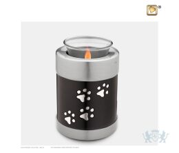 Pet Tealight Urn Midnight and Bru Pewter