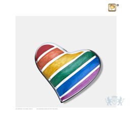 Pride Rainbow Heart Keepsake Urn Pol Silver