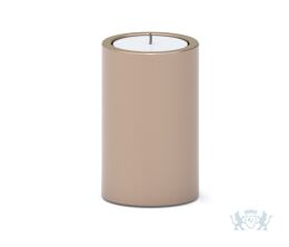 Ronde RVS urn met kaarshouder  - koperkleurig