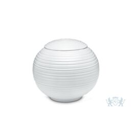 Ronde porseleinen urn wit mat
