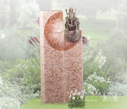 Rood grafmonument met brons