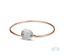 Rose gouden armband met in zilver gegoten vingerafdruk