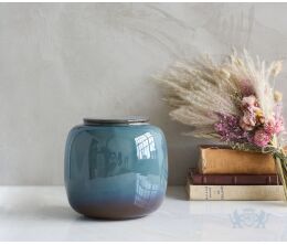 SERES – handgemaakte urne in groen & blauw keramiek