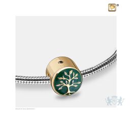 TreeofLove Ashes Bead Pearl Green and Pol Gold Vermeil