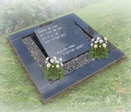Urnmonument in gepolijst zwart graniet