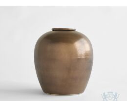 VERNO – handgemaakte urn in koperkleurig metallic keramiek