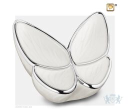 Wings of Hope Adult Urn Pearl White and Pol Silver