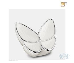 Wings of Hope Medium Urn Pearl White and Pol Silver