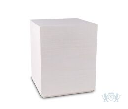 Witte houten urn vierkant