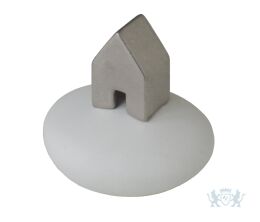 Zielenhuisje mini urn 0,04L- wit met zilver