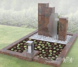 Zuilen grafmonument met silhouet