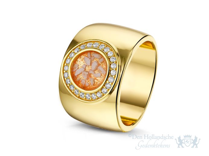 Asring Goldline met hars en diamantjes foto 1