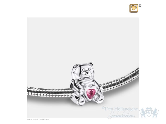CuddleBear  Ashes Bead Pink and Pol Silver w/Zirconia foto 1