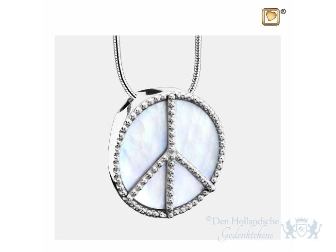 Peace Mother of Pearl Ashes Pendant Pol Silver foto 1