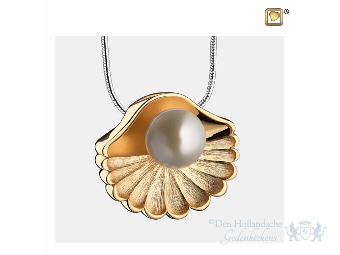 SeaShell Pearl Ashes Pendant Pol and Bru Gold Vermeil foto 1
