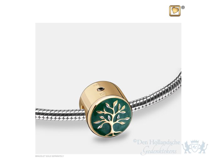 TreeofLove Ashes Bead Pearl Green and Pol Gold Vermeil foto 1