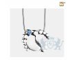 BabyFeet Ashes Pendant Blue and Pol Silver w/Zirconia foto 1