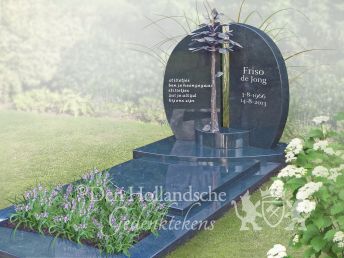 Bijzonder grafmonument met een boom