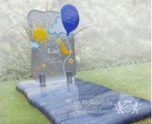 Blauw kindergrafje met ballon foto 1
