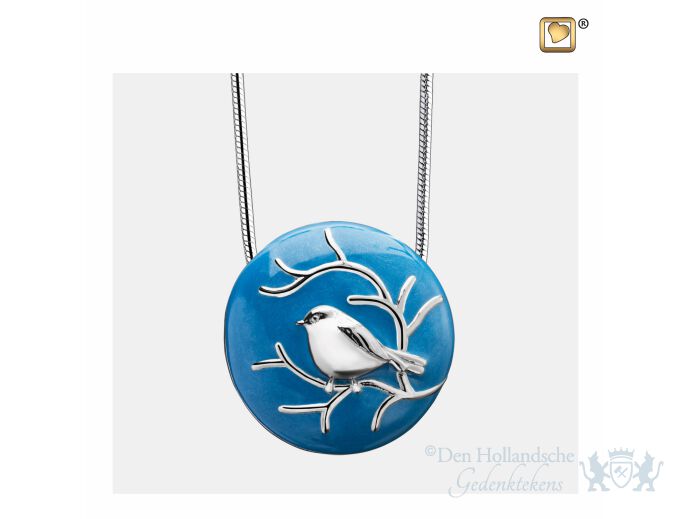 BlessingBirds Ashes Pendant Pearl Blue and Pol Silver foto 1