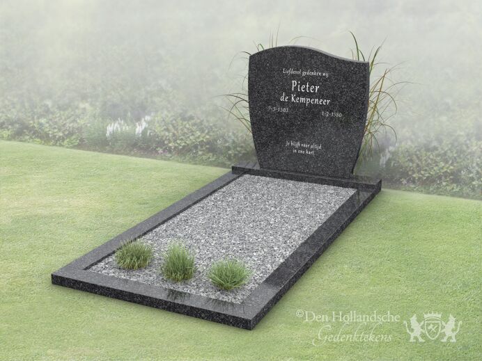 Budget golfkop grafsteen met liggend gedeelte foto 1