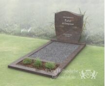 Budget golfkop grafsteen met open gedeelte met split foto 4