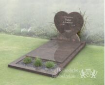 Budget grafsteen met gesloten dekplaat en bloemstrook foto 2