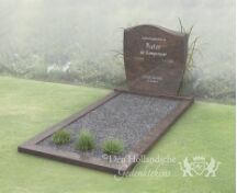 Budget grafsteen met golfkop en open gedeelte foto 7