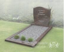 Budget grafsteen met golfkop en open gedeelte foto 2