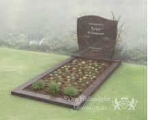 Budget grafsteen met golfkop en open gedeelte foto 1