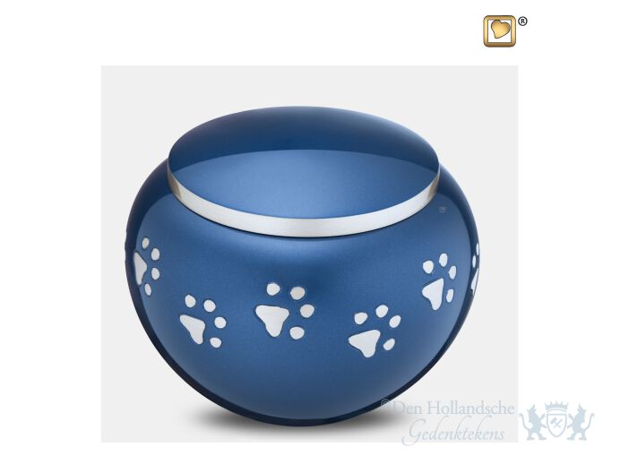 Classic Round Large Pet Urn Blue and Bru Pewter foto 1