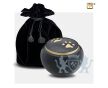 Classic Round Medium Pet Urn Midnight and Bru Gold foto 1