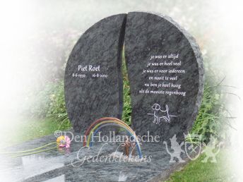 Gepolijst grafmonument met ruwe rand