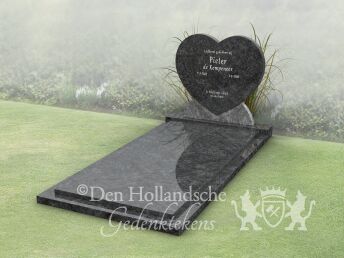 Grafmonument hartvorm met gesloten dekplaat