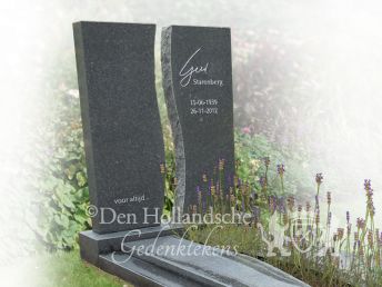 Grafmonument met dubbele letterplaat