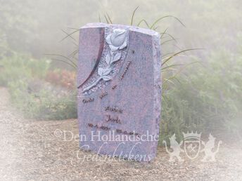 Grafmonument met gehakte bloem