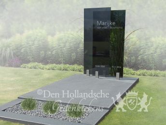 Grafmonument met glas