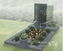 Grafmonument met glazen letterplaat foto 1