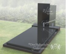 Grafmonument met glazen letterplaat foto 5