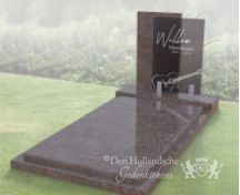 Grafmonument met glazen letterplaat foto 6