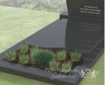 Grafmonument met golfkop letterplaat foto 2