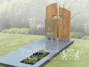 Grafmonument met houten kruis